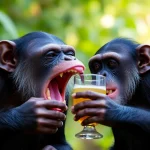 Chimps drink alcohol equivalent to almost two daily servings